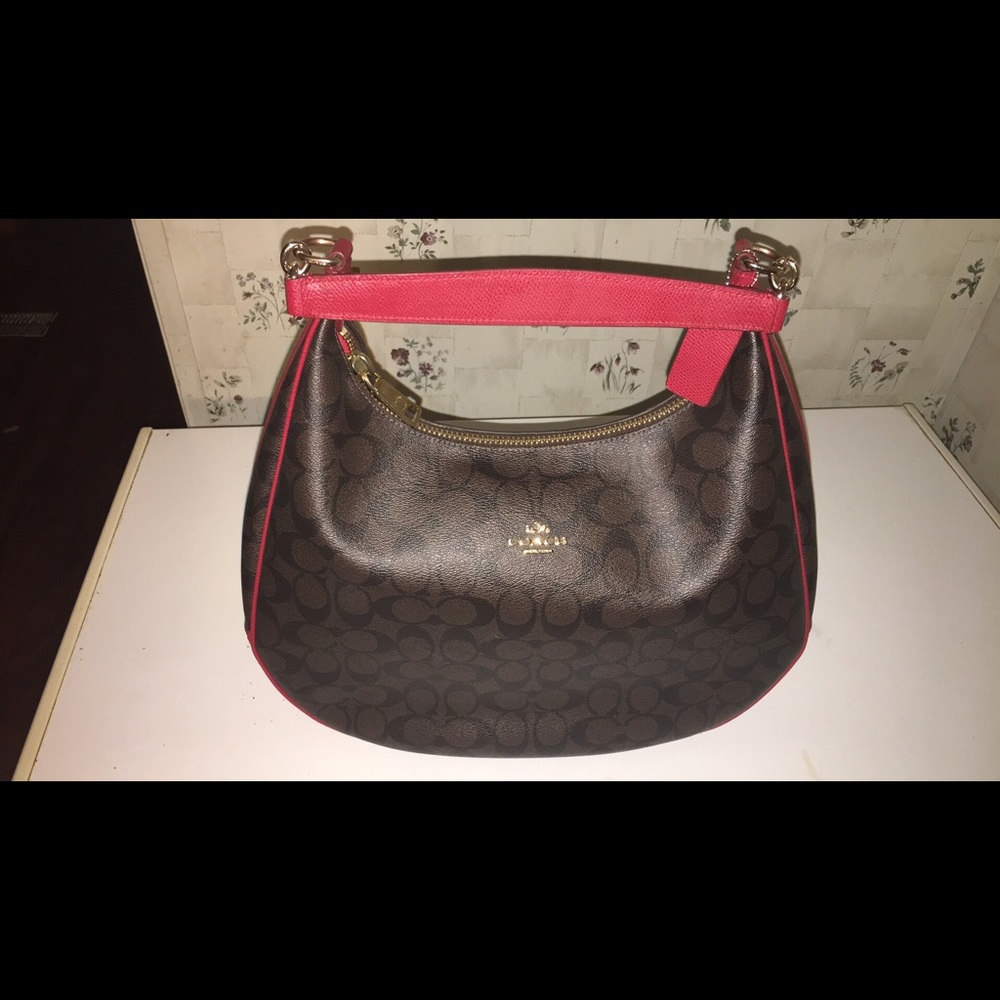 Leather coach saddle purse